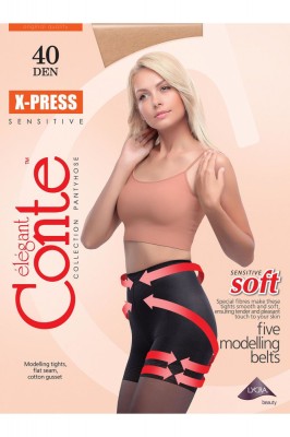 Ciorap Modelator cu Efect de Push-Up X-press 40 Den - Shade, 4-L Standard foto