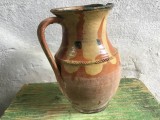 Arta / Traditie / Colectie - Vechi canceu / carafa / cana din zona gorjului / Gorj / Oltenia model deosebit mijlocul secolului XX !