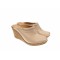 Oferta marimea 37, 38 Saboti dama din piele naturala bej cu platforme de 7 cm - LTEA19BEJ
