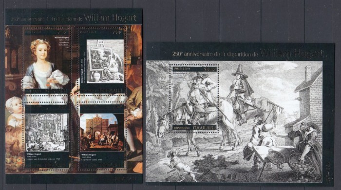 Togo 2014 - Pictura - WILLIAM HOGART - BL + Colita - MNH