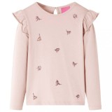 Tricou cu m&acirc;neci lungi, pentru copii, roz, 140