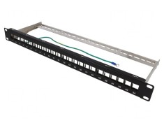 Patch Panel Keystone 24 Porturi 19" Negru