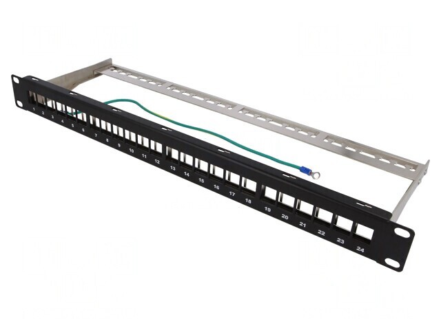Patch Panel Keystone 24 Porturi 19&quot; Negru