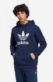 Adidas Originals hanorac de bumbac bărbați, culoarea bleumarin, cu glugă, cu model IA4886-navy