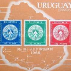 Uruguay 1969 - Ziua marcii postale, colita neuzata