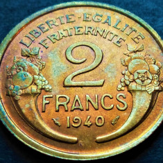 Moneda istorica 2 FRANCI - FRANTA, anul 1940 * cod 4825 = RAR UNC GRADABILA!