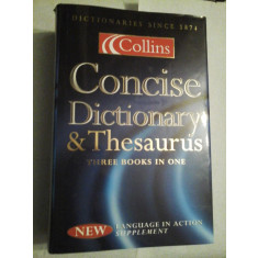 CONCISE DICTIONARY AND THESAURUS - COLLINS