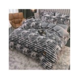 Cumpara ieftin Lenjerie de Pat Cocolino , Cearceaf cu Elastic, 4 Piese, Blană de Iepure Artificială, Gri Pestrit - JOJ673