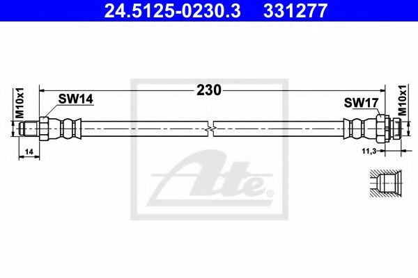 Conducta / cablu frana BMW Seria 1 Cupe (E82) (2007 - 2013) ATE 24.5125-0230.3