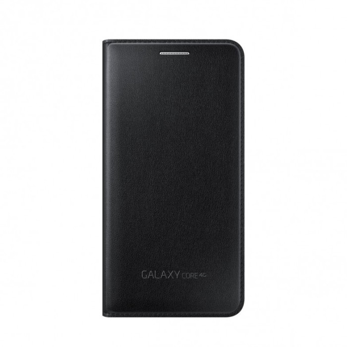 Husa de protectie Samsung Galaxy Core 4G tip coperta negru, alb