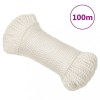 Fr&acirc;nghie de lucru, alb, 3 mm, 100 m, polipropilenă