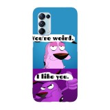 Husa compatibila cu Oppo A55, Viceversa, model Weird Cuorage the cowardly dog, Silicon, TPU, Transparent, Carcasa