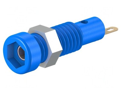 Soclu banană 2mm 10A 23,3mm Albastru Panou 60VDC foto