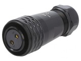 Mufă SA20 mamă 2 PIN IP67 25A 500V lipire pe cablu