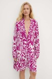 Answear Lab rochie culoarea roz, mini, evazată