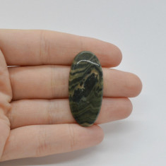 Cabochon jasp zebra verde 38x18x5mm c16