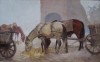Stoica Dumitrescu - Cai la Caruta, Ulei/Placaj 85x52cm, Semnat si datat &#039;931, Album Pictura cu Certificat Autenticitate