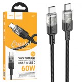 Cumpara ieftin Cablu Hoco, Incarcare si sincronizare Date cu invelis Textil, USB-C la USB-C, 60W, 3A, Fast Charging, Lungime