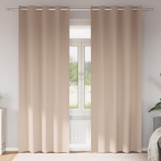 vidaXL Perdele cu perdele 2 pcs Gri taupe 225 x 140 cm Poliester foto