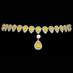 Colier placat cu Aur 18K, Perla si Diamante, Afrodita Pearl Platinum &amp;amp; Yellow foto