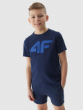 Tricou cu imprimeu pentru băieți - bleumarin, 4F Sportswear
