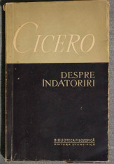 Cicero - Despre indatoriri (traducere + note David Popescu) foto