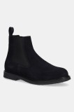 BOSS botine din piele &icirc;ntoarsă Kope culoarea bleumarin, 50548076