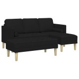 VidaXL Set de canapea 2 pcs Negru 173 x 131 x 67 cm țesătură 3329254