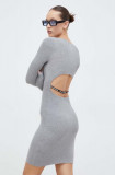 Karl Lagerfeld Jeans rochie din bumbac culoarea gri, mini, drept