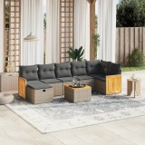 Gossi set canapele de gradina cu perne, 8 piese, gri, poliratan