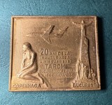 Placheta TAROM emisa cu ocazia aniversarii a 20 de ani de la inaigurarea rutei Bucuresti - Copenhaga