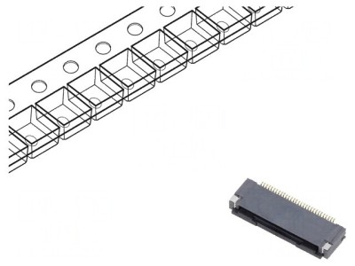 Conector FFC/FPC orizontal 30 pini ZIF contacte inferioare foto