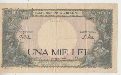 M1 - Bancnota Romania - 1000 lei - emisiune 10 septembrie 1941 foto