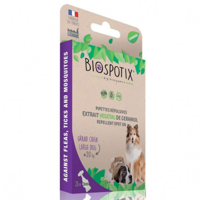 BIOGANCE Biospotix Dog spot-on L-XL cu efect repelent 3 x 3 ml (peste 20 kg) foto