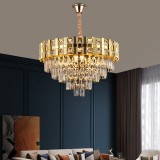Candelabru Cristal BRAN Mango 8xE14, Diametru 60cm, Auriu Lucios, Inaltime Reglabila ModernLight Concept