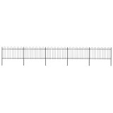 vidaXL Gard de grădină cu v&acirc;rf curbat, negru, 8,5 x 1 m, oțel