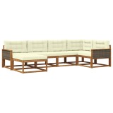 vidaXL Set de canapele de exterior cu pernă 6 pcs Natural și Crem 3382698