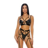 That's My Spot Cheetah Print Lingerie Set - Negru
