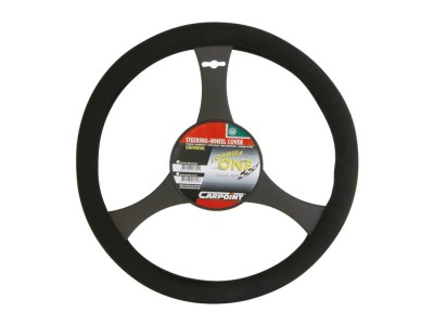 Husa volan Carpoint , material cauciucat acoperit cu material textil, culoare negru diametru 35cm foto