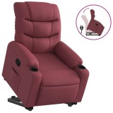 Cumpara ieftin Fotoliu rabatabil cu ridicare, rosu vin, material textil