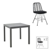 Cumpara ieftin Set 3 mese Kliton-Naoki, Negru, 80x80x74 cm