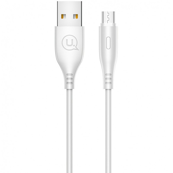Cablu Date si Incarcare USB la MicroUSB Usams U18, 2A Fast Charge, 1 m, Alb SJ268USB02