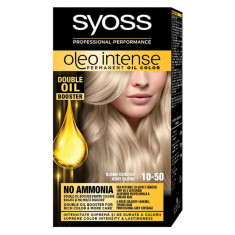 Vopsea de Par Permanenta, Fara Amoniac, SYOSS Oleo Intense, 10-50 Nuanta Blond Cenusiu, 115 ml, Vopsea Permanenta, Vopsea Fara Amoniac, Vopsea SYOSS,