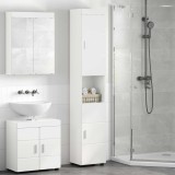 vidaXL Set dulap baie TULUM Alb lucios 37 x 31,5 x 203 cm 880355