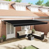 Cumpara ieftin Cortina Retractabila Negru 500 &times; 300 cm Stofa si Metal