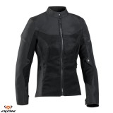 Geaca (jacheta) femei pentru scuter - motocicleta Racing/Roadster Ixon vara model Fresh LS culoare: negru Negru XXL
