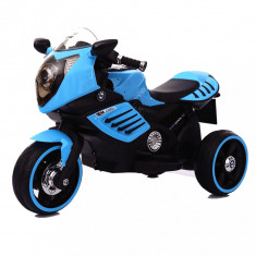 Motocicleta electrica cu pornire la cheie pentru copii, 2+ ani, 25 kg, roti led, albastra foto
