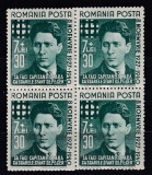 ROMANIA 1940 LP 142 I MISCAREA LEGIONARA IN ROMANIA CODREANU BLOC DE 4 TIMBRE STARE MNH