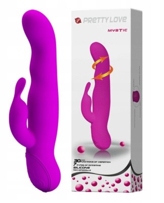 Vibrator Iepuras Mystic, 30 Moduri Vibratii, 7 Moduri Rotatii, Silicon, USB, Mov, 23.5 cm foto