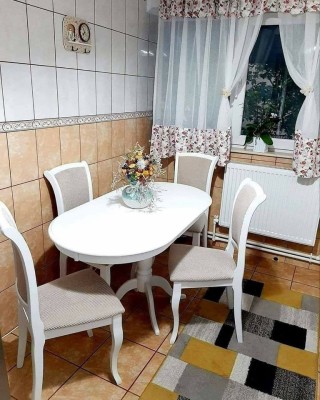 Set LID 117 din lemn masa 100/130/70 cm + 4 scaune foto